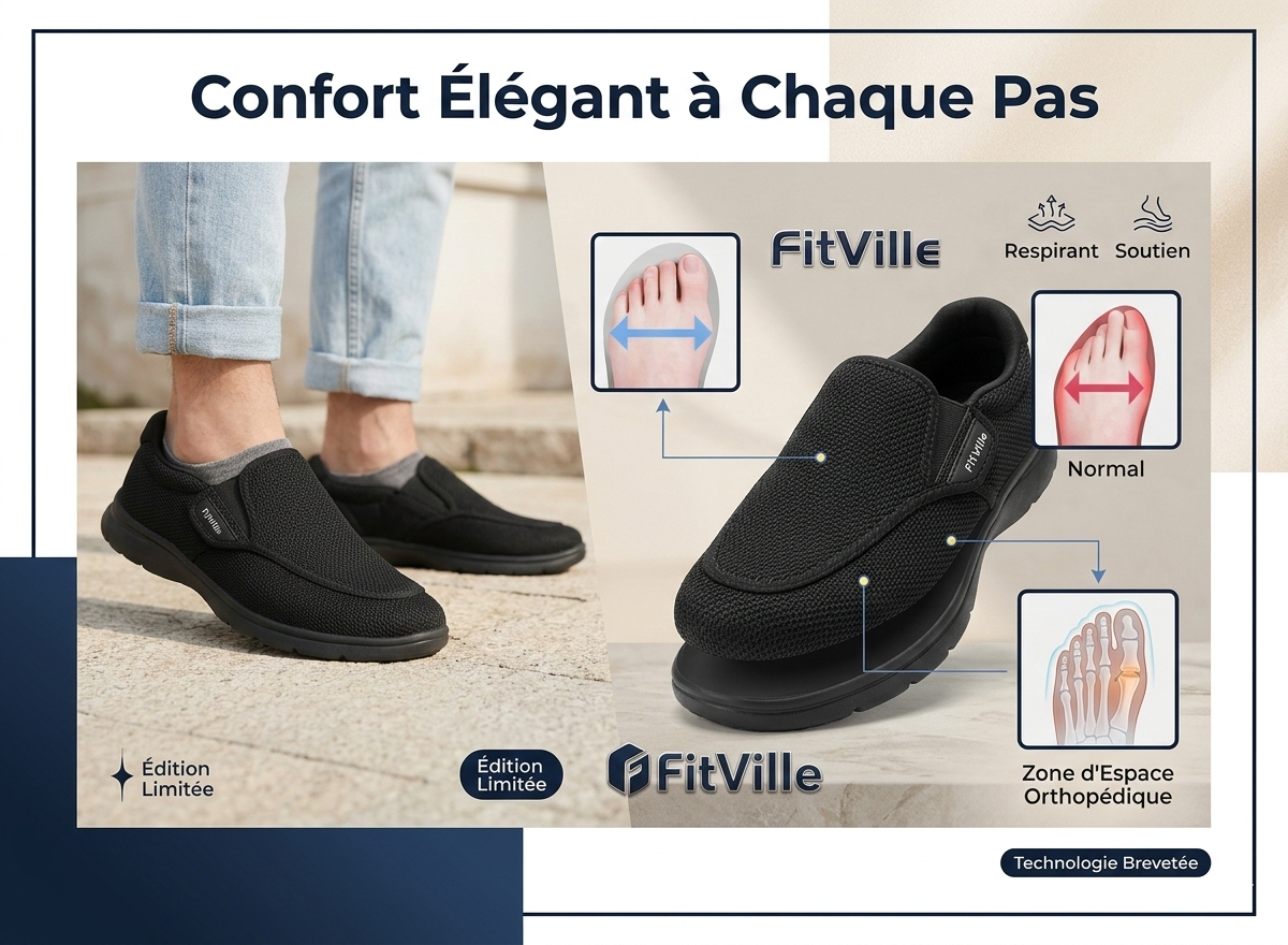 Chaussures Orthopédiques – Largeur Maximale & Douleur Réduite