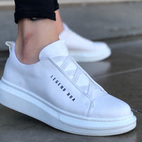 Sneakers Homme en Cuir Blanc avec Semelle Confort Pour Homme
